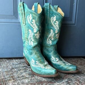 Turquoise Corral Cowgirl Western Boots